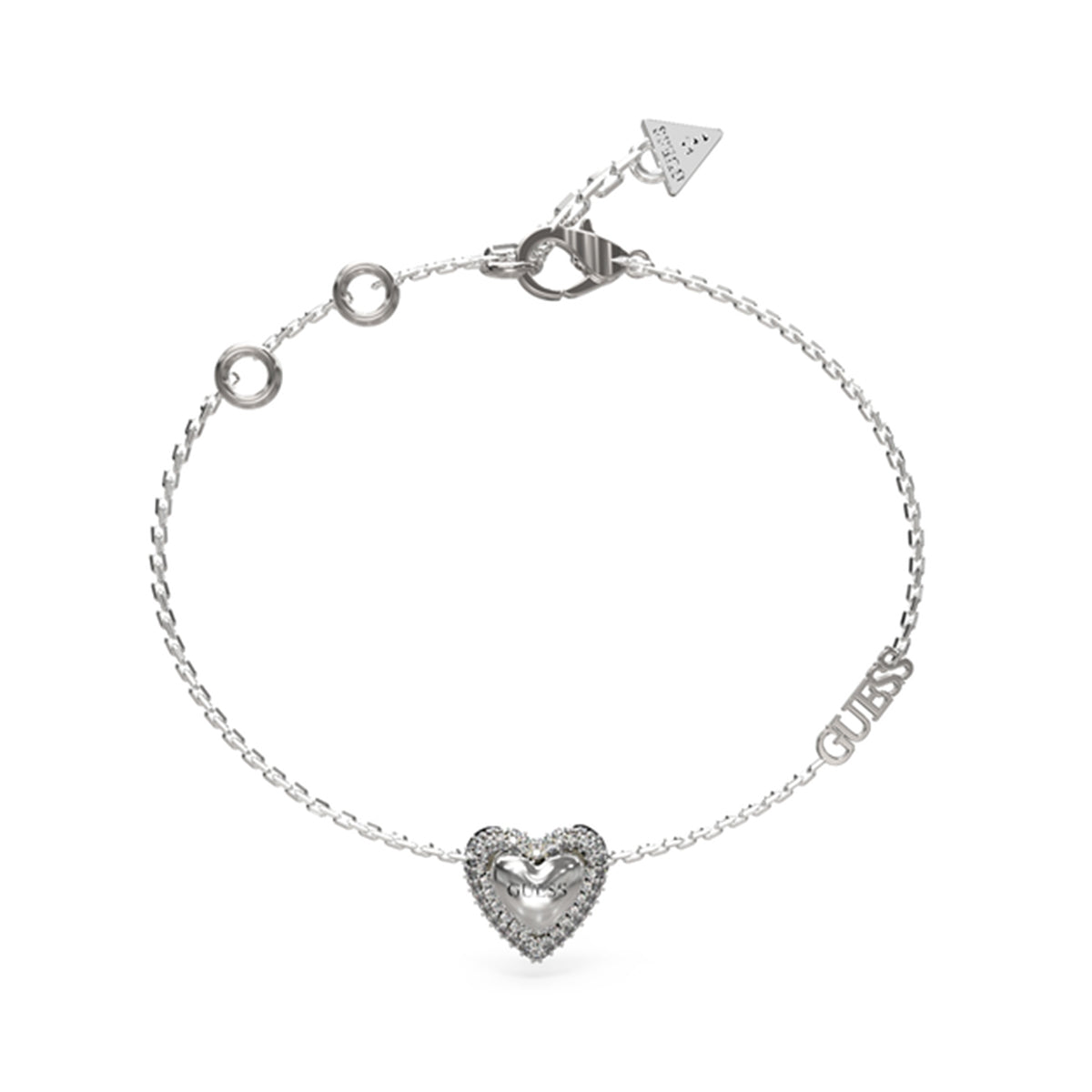 GUESS JEWELS JEWELRY Mod. JUBB05022JWRHS silver heart bracelet