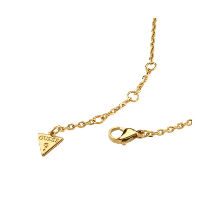 Golden chain with GUESS JEWELS JEWELRY Mod. JUBN04580JWYGT-U featuring a triangle charm and lobster clasp.