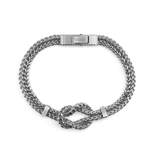 GUESS JEWELS JEWELRY Mod. JUMB05027JWSTS silver bracelet with intricate knot design