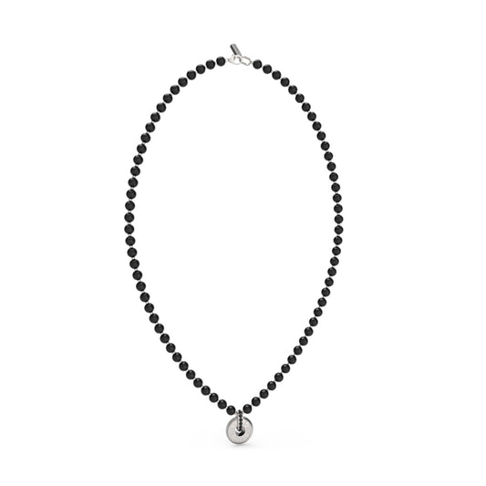 GUESS JEWELS JEWELRY Mod. JUMN04061JWSTBKT-U necklace with black beads and pendant