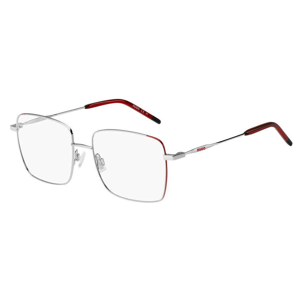 Hugo Boss Silver Metal Frames for women, model HG-1217-J2B, red and silver color, dimensions 54/17/140 mm.