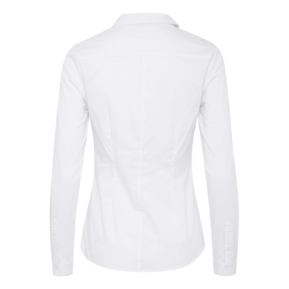 ICHI White Cotton Blouse