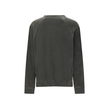 Back view of James Perse Gray Cotton Sweatshirt featuring raglan sleeves and ribbed hem for casual comfort.