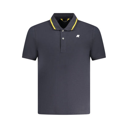 K-WAY Blue Cotton Polo Shirt with short sleeves, 2 buttons, and contrasting details featuring the K-WAY logo.