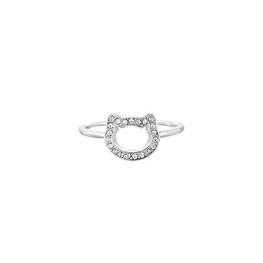 Elegant silver ring by KARL LAGERFELD JEWELS JEWELRY Mod. 5483547, featuring a unique design with embedded crystals.