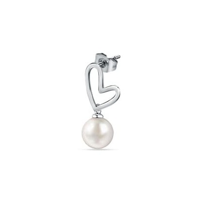 LA PETITE STORY JEWELRY Mod. LPS02AQM24 silver heart and pearl earring