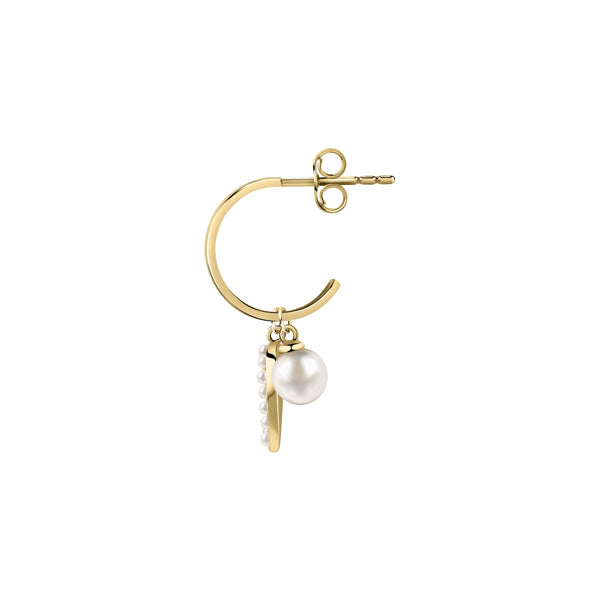 LA PETITE STORY JEWELRY Mod. LPS02AQM38 gold hoop earring with pearl charm