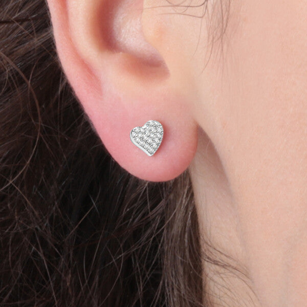 Heart-shaped earrings worn, LA PETITE STORY JEWELRY Mod. LPS02ARQ11