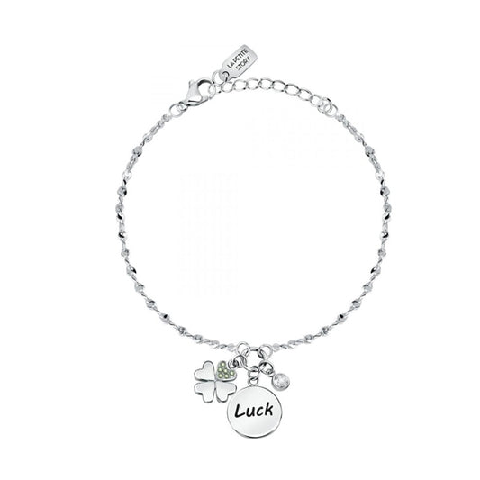 LA PETITE STORY JEWELRY Mod. LPS05ARR62 silver bracelet with charms including "Luck" pendant.
