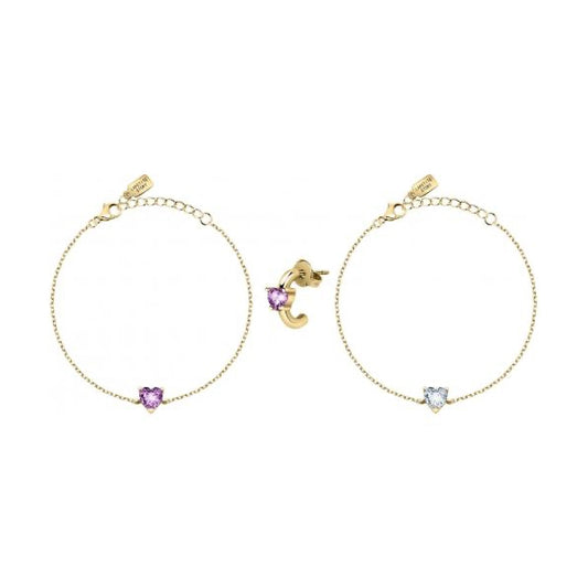 LA PETITE STORY JEWELRY Mod. LPS05ASD32 gold bracelets with heart charms, showcasing elegance and style.