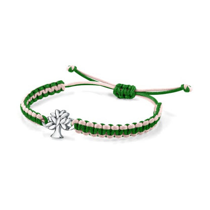 LA PETITE STORY JEWELRY Mod. LPS05ASF60 green and pink braided bracelet with silver tree charm