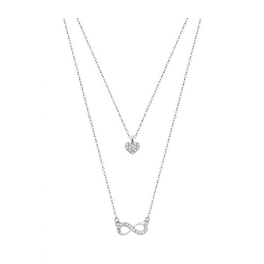 LOTUS JEWELS JEWELRY Mod. LP1680-1/3 silver necklace with heart and infinity pendants