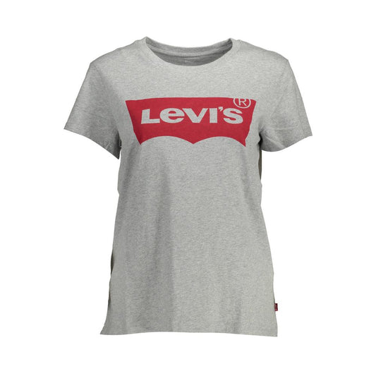 Levi's Brown Cotton Women T-Shirt with iconic logo print, short sleeve, round neck, premium fabric for stylish comfort.
