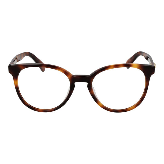 Longchamp Brown Women Glasses Frame with full-rim cellulose acetate material, panto style, 51-19-140 size, includes branded case.