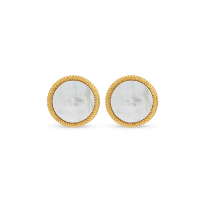 Gold and silver round earrings from MAJORICA JEWELRY Mod. 17785.00.1.E00.906.1.