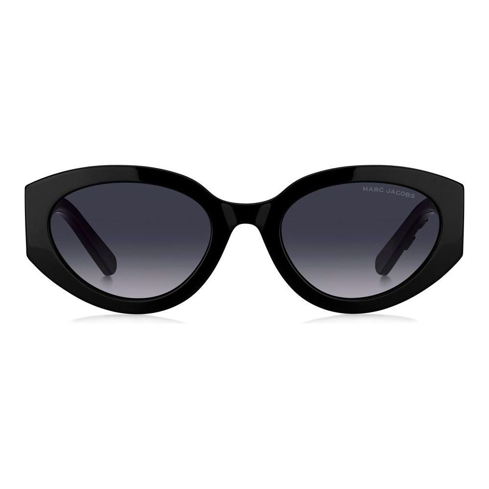 Alt Tag: Black acetate sunglasses for ladies, MARC JACOBS MOD. MARC 694_G_S, front view with dark lenses.