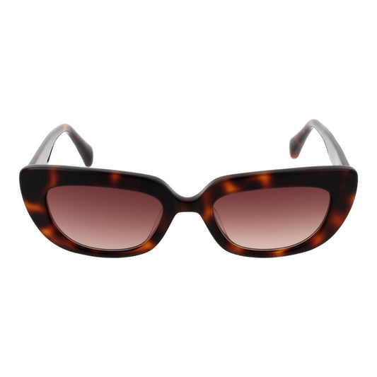Maje Brown Women Sunglass in acetate cat eye style with full-rim design, 100% UVA & UVB protection, brown lenses, and branded case.