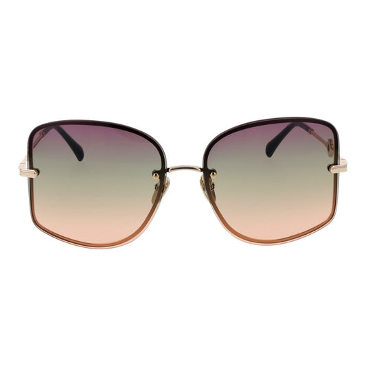 Maje Pink Women Sunglass with multicolor gradient lenses, rosegold metal frame, square rimless style offering 100% UVA & UVB protection.