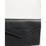 Michael Kors Black Saffiano Leather Envelope Holder Men's Accessory Wallet with logo detail.