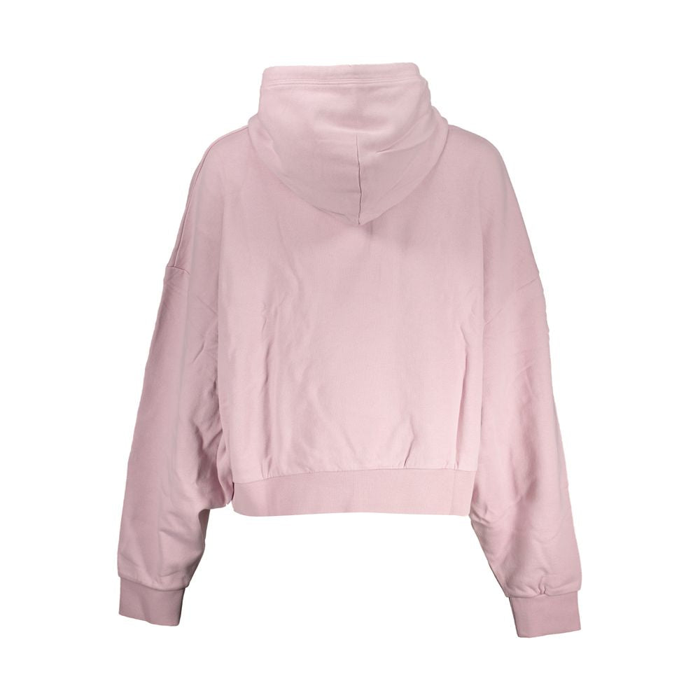 Alt Tag: Napapijri Pink Cotton Women Sweater back view with hood