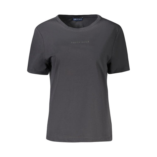 North Sails Black Cotton Women T-Shirt with short sleeves and wide neck