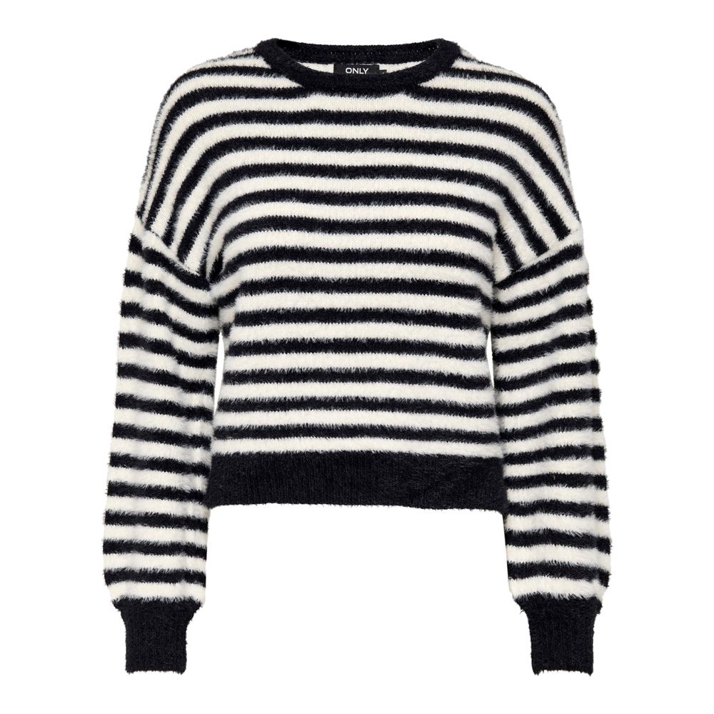 Only Black And White Marabou Sweatshirt, featuring striped casual design, ideal for versatile styles.