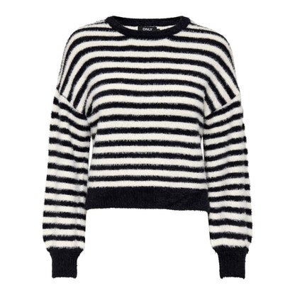 Only Black And White Marabou Sweatshirt, featuring striped casual design, ideal for versatile styles.