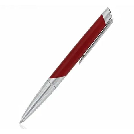 Luxury pen PENNE S-T- DUPONT MOD. 405739 with a sleek red design and silver trim.