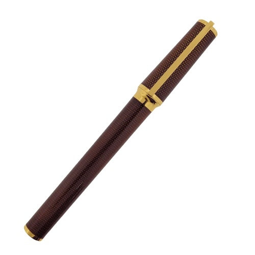 Luxury writing instrument PENNE S-T- DUPONT MOD. 411286 with sleek gold and brown finish.