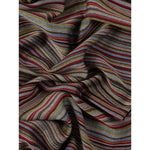 Dark red Paul Smith Signature Stripe wool and silk scarf with frayed edges and wraparound style.