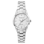 TRUSSARDI MOD. T-BENT stainless steel watch with embossed logo and Milan design on dial.