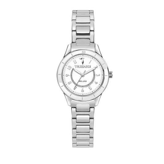 TRUSSARDI MOD. T-SKY women's silver watch with stainless steel bracelet and elegant design.