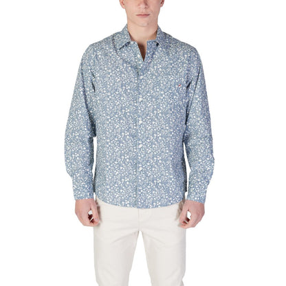 Replay Light Blue Cotton Pattern Shirt