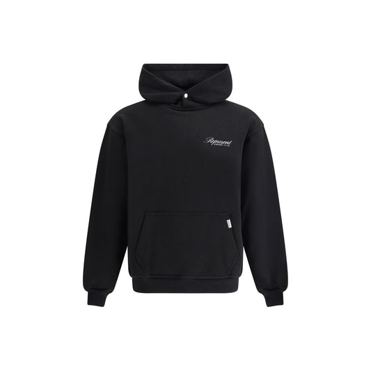 Represent Black Cotton Sweatshirt with kangaroo pocket and brand monogram
