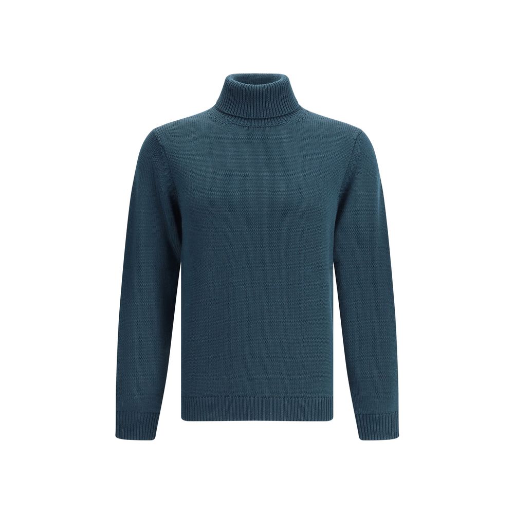 Roberto Collina Green Merino Wool Turtleneck