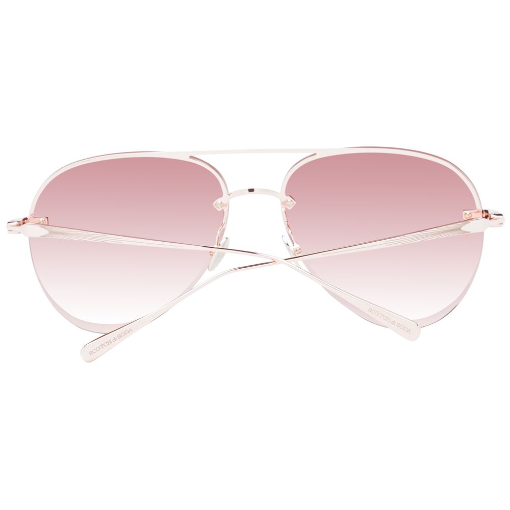 Scotch & Soda Rose Gold Women Sunglass, aviator style with gradient rose lenses, half-rim stainless steel frame, 100% UVA & UVB protection.