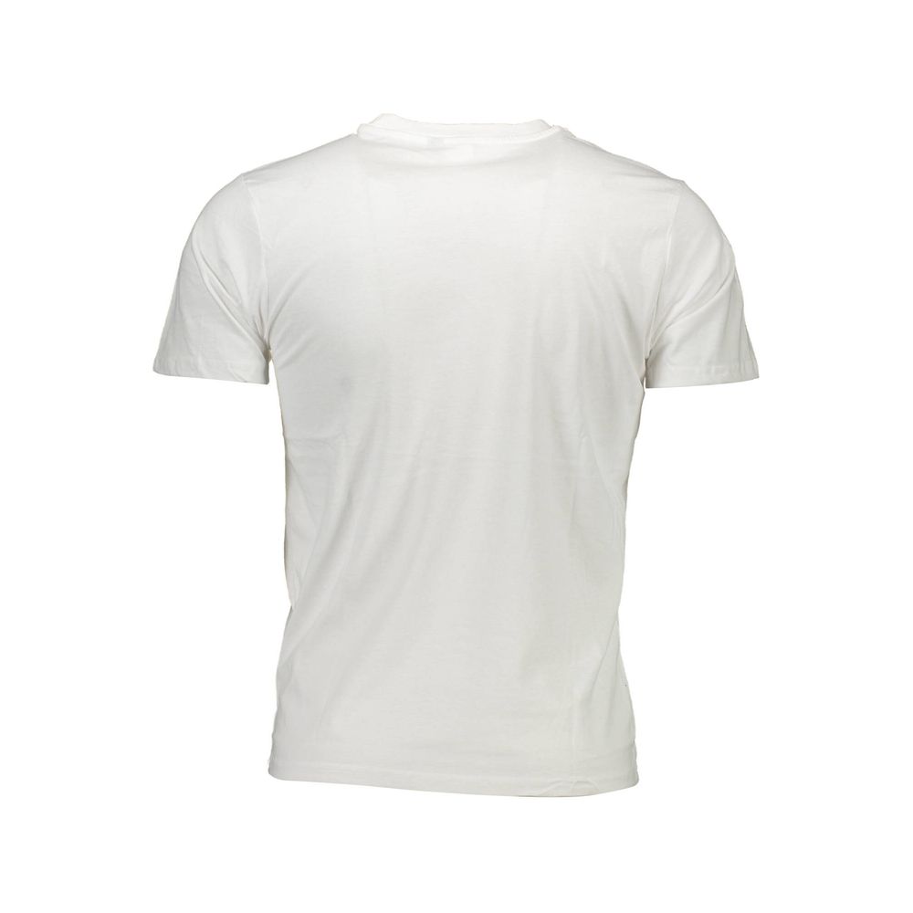 Back view of Sergio Tacchini White Cotton Men T-Shirt showcasing crisp design and premium quality fabric.