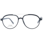 Sting Black Men Glasses Frame in full-rim plastic, aviator style with polarized lenses, model shown with demo lenses and branded case.