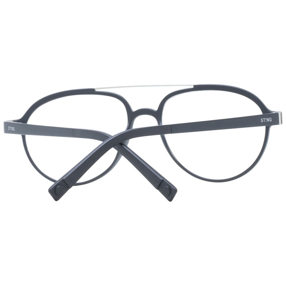 Sting Black Men Glasses Frame, plastic full-rim polarized aviator with 100% UVA & UVB protection, includes branded case.