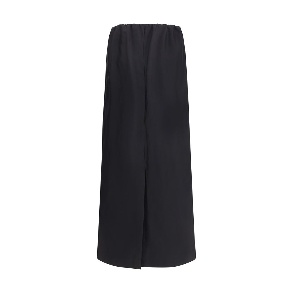 The Row Black Cotton Midi Skirt SAW25 Voile Composition Elegance