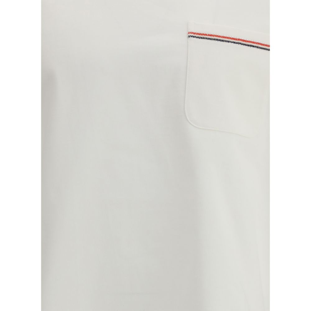 Thom Browne Cotton T-Shirt with patch pocket and signature stitching detail for AW25 collection.