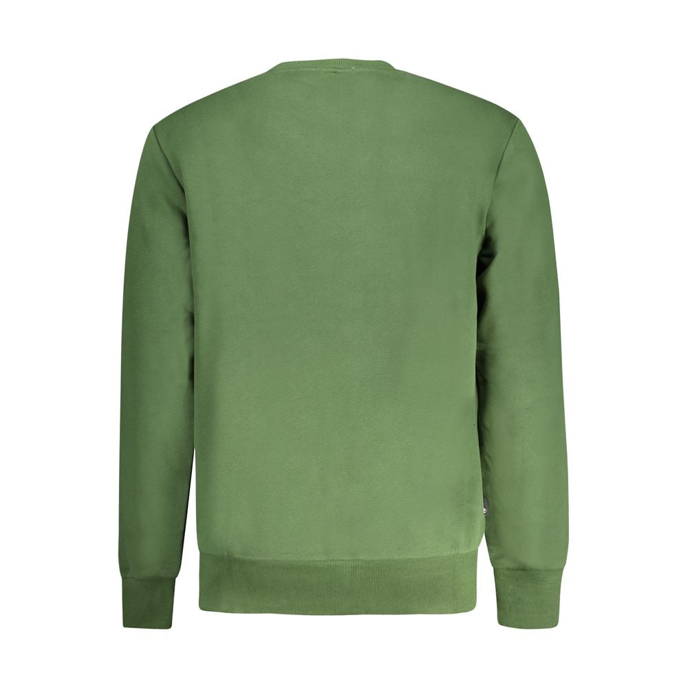 Alt Tag: Back view of Timberland Green Cotton Men Sweater, featuring a classic crew neck and regular fit, perfect for casual chic style.