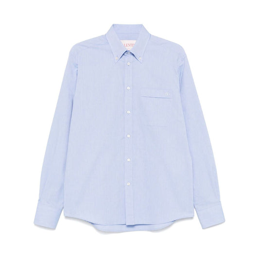 Valentino Formal Shirt with button-down collar, chest pocket, and VLogo Signature, ideal for sophisticated and stylish wear.