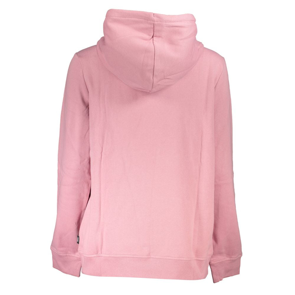 Vans Pink Cotton Women Sweater - Back View of Trendy Hoodie in Soft Cotton Blend