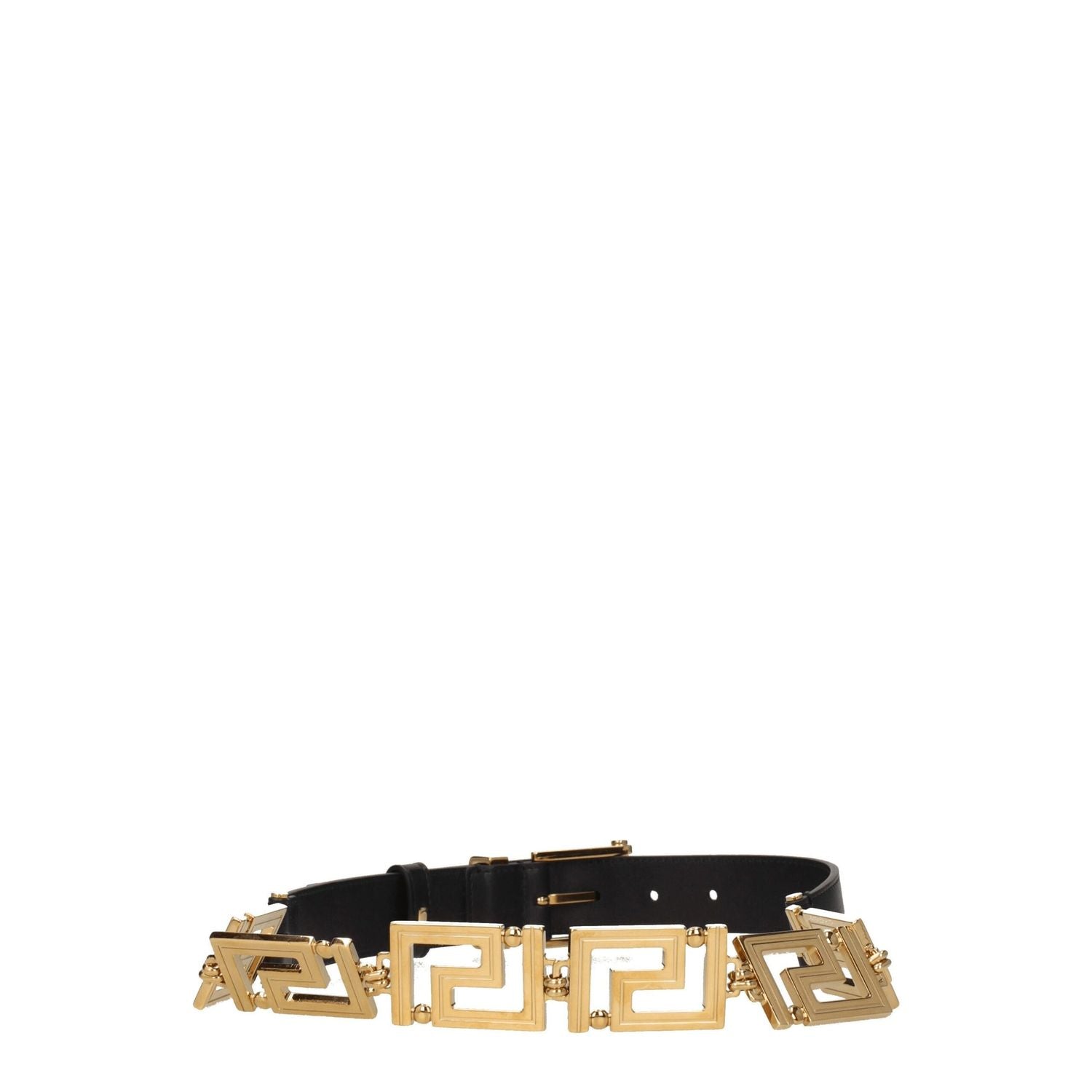 Versace Black Leather Regular Belts