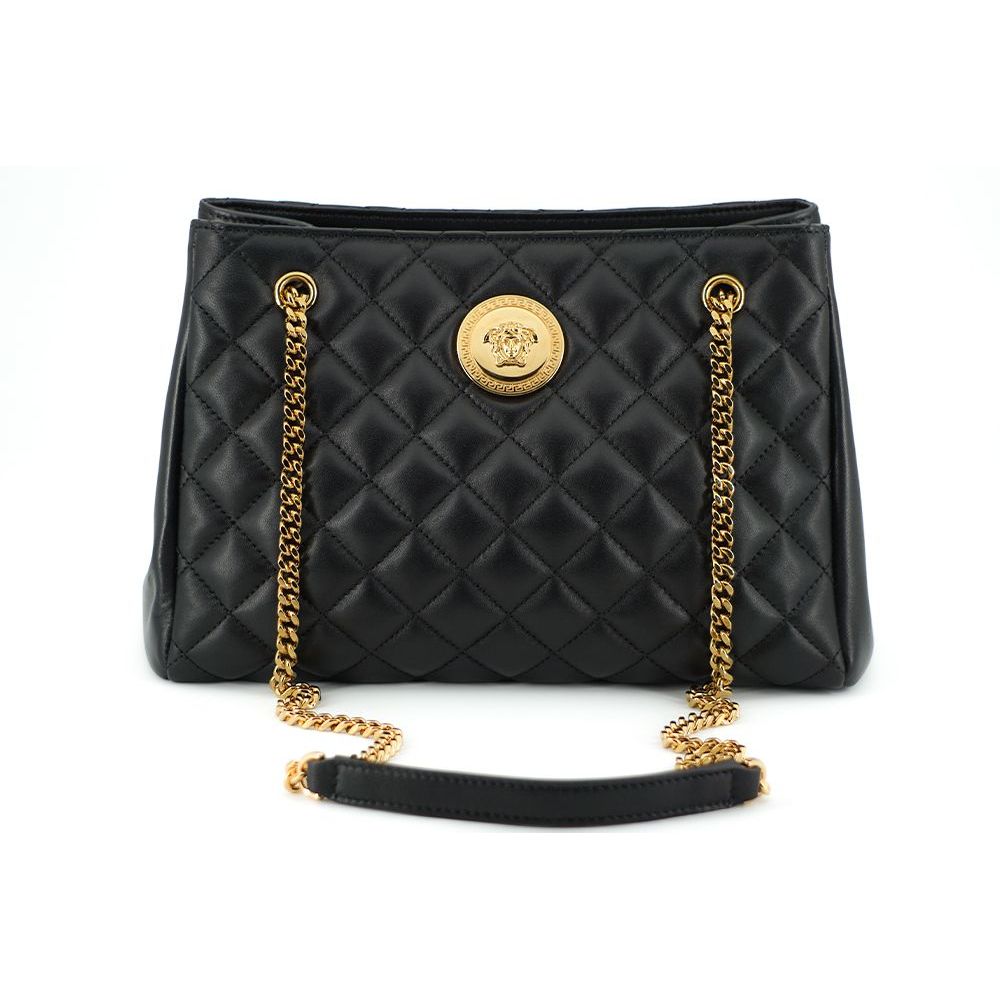 Front view with bag zipped and handles upright.