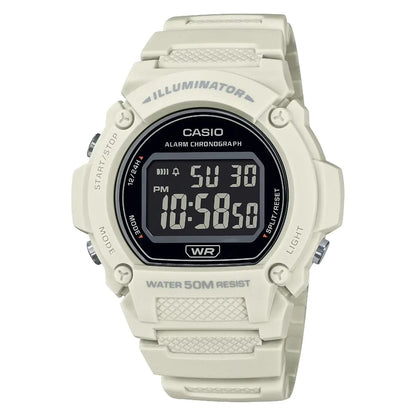 CASIO TIMELESS COLLECTION Mod. SPORT- ILLUMINATOR. WR 50M. ALARM. CHRONOGRAPH - WHITE - COLORED SERIE