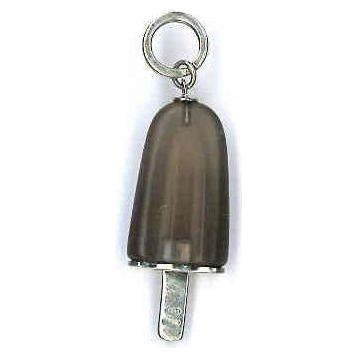 AMBROSINI JEWELS -  PENDENTE ARGENTO 925°  ghiacciolo finitura bianca pietra marrone medio (29.5x13 mm)
